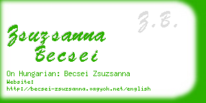 zsuzsanna becsei business card